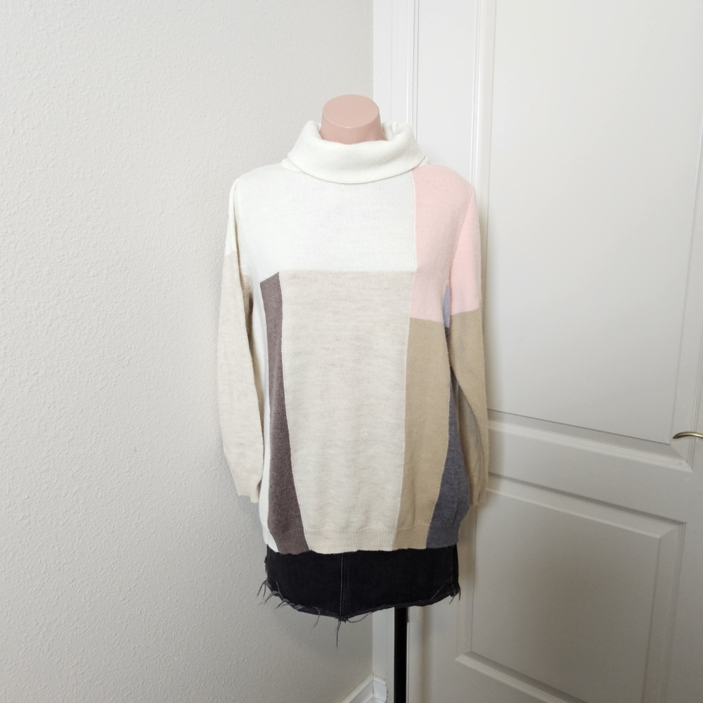 ⚡️Aldo Artins Anthropologie Color Block Wool Sweater Size Small EUC